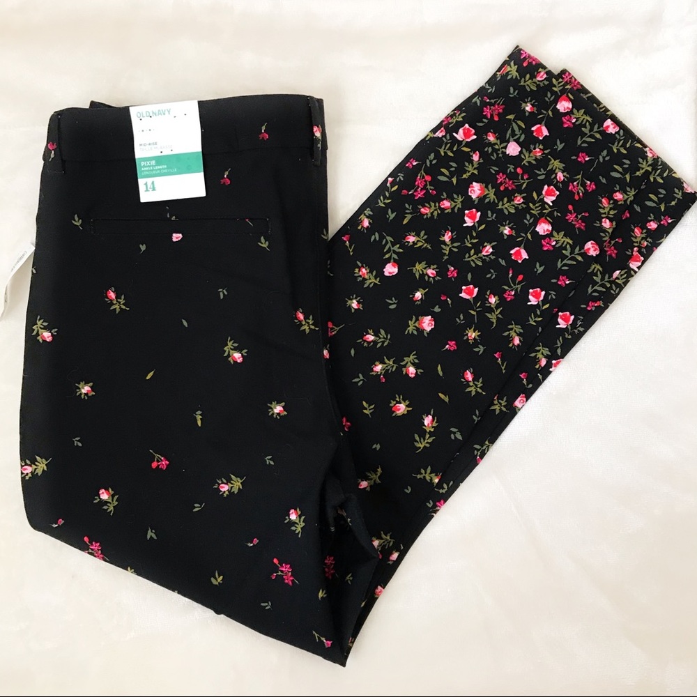 NWT Old Navy Floral Pixie Pants Size 14